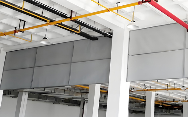 商场防烟分区常闭节点：宁县挡烟垂壁高度与控制器接线图解